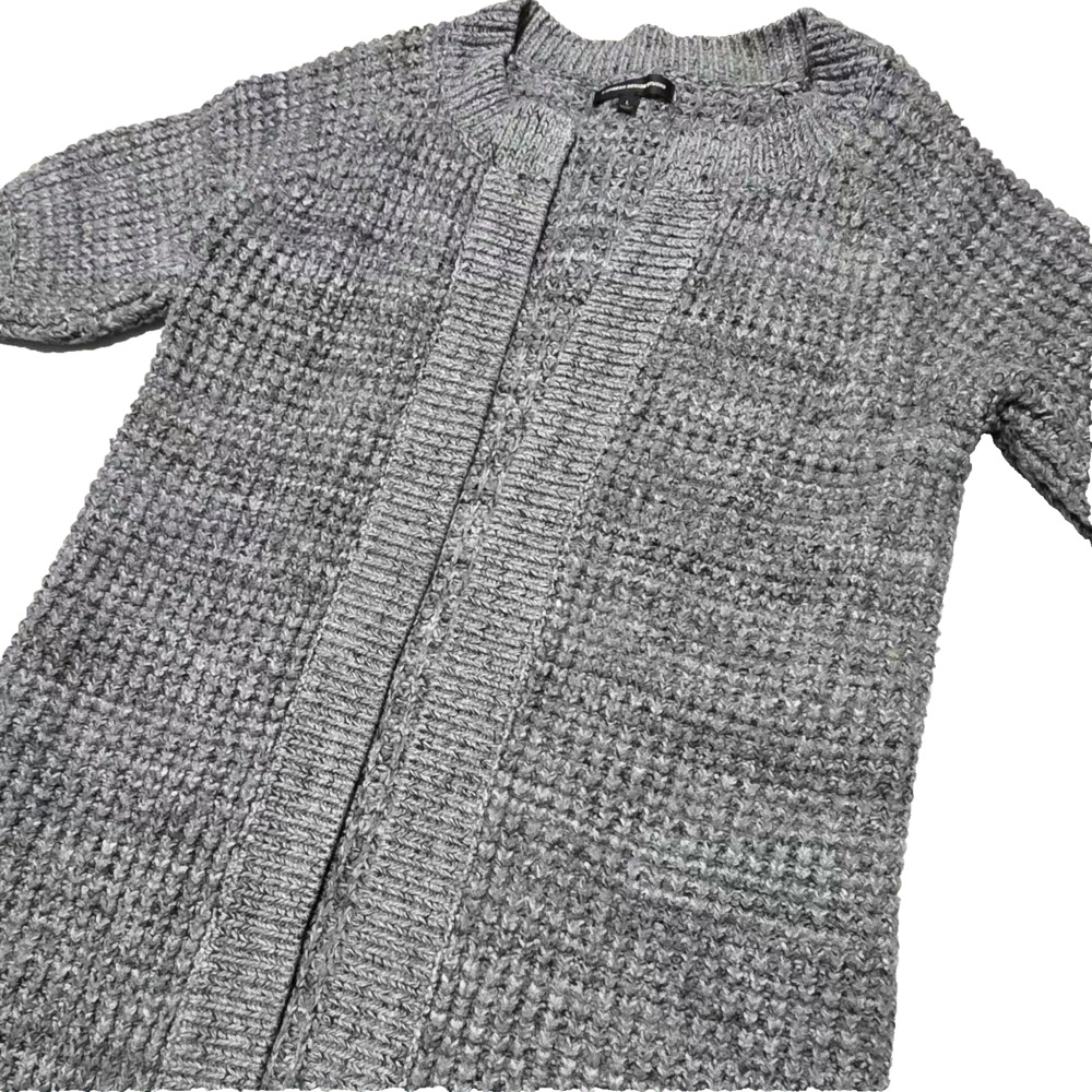 EXPRESS Design Studio Gray Merino Wool Blend Short Sleeve Open Cardigan Duster L